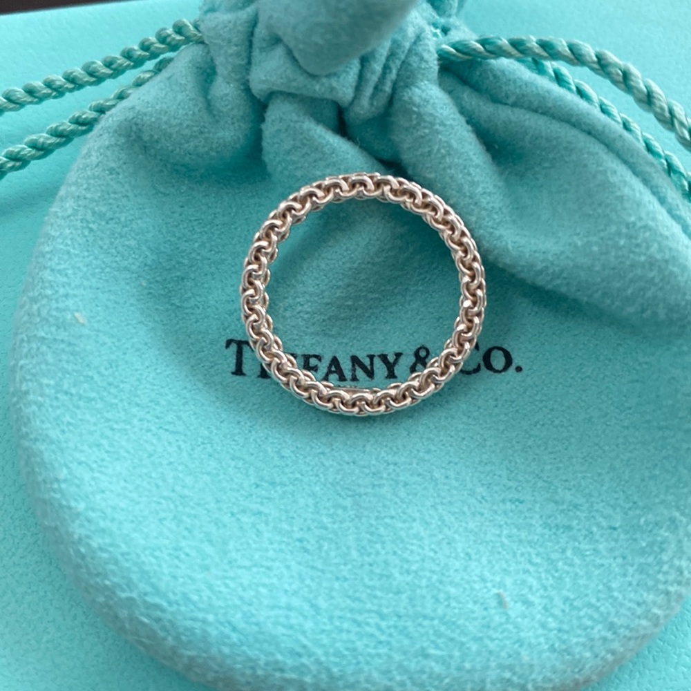 Authentic Tiffany & co somerset mesh narrow ring